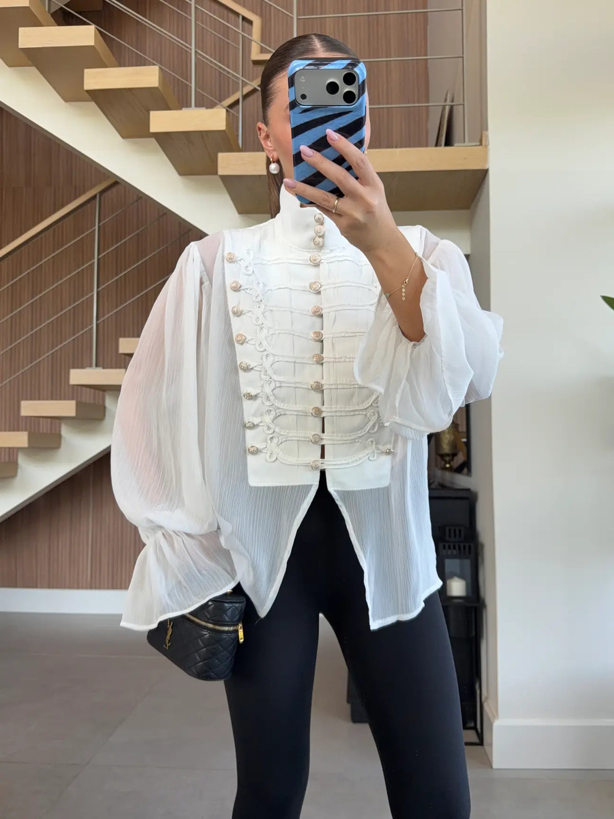 NEW COLLECTION ROMANTIC BLOUSE WITH FROG FASTENING