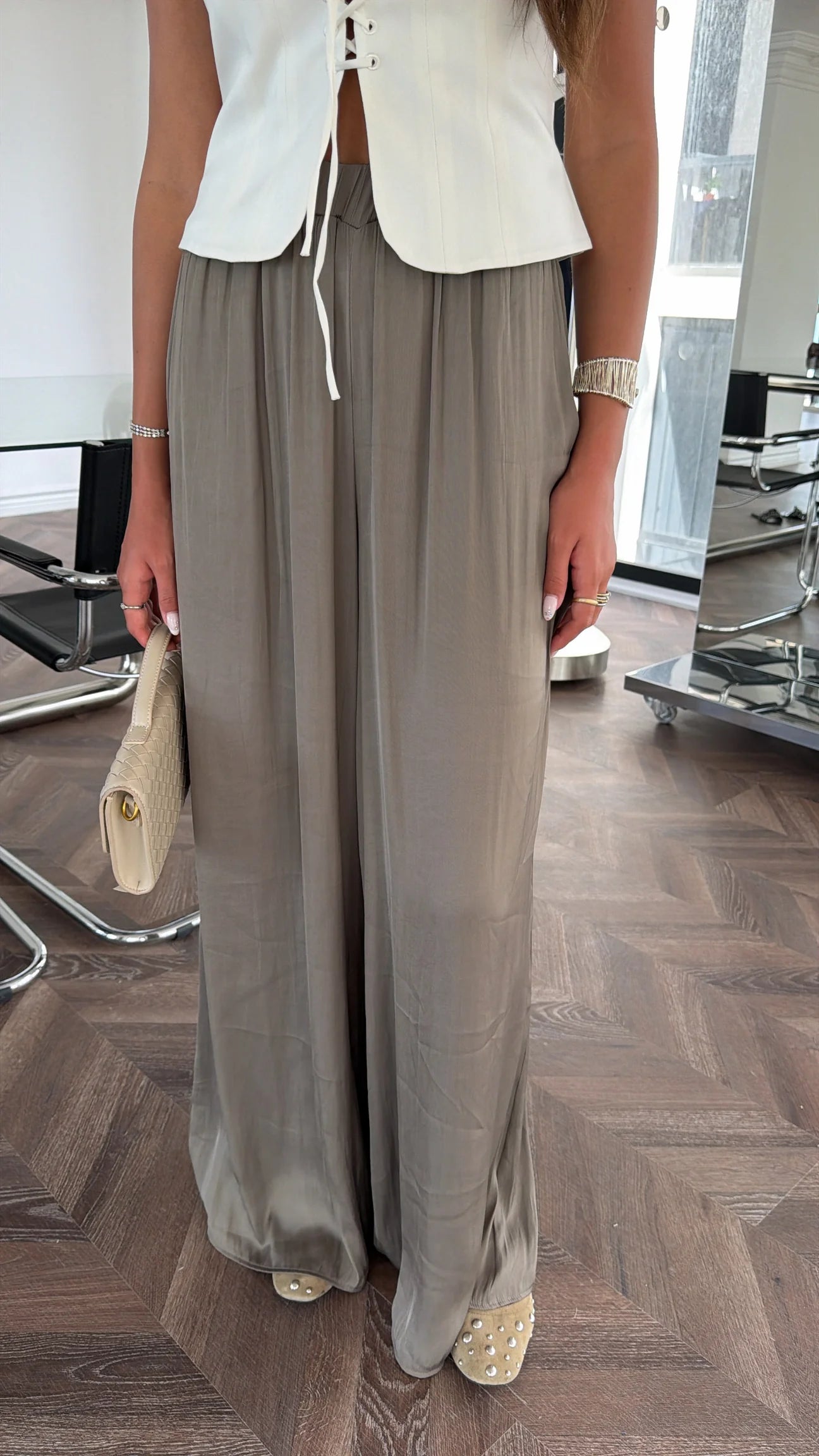 Saten straight pants - NEW