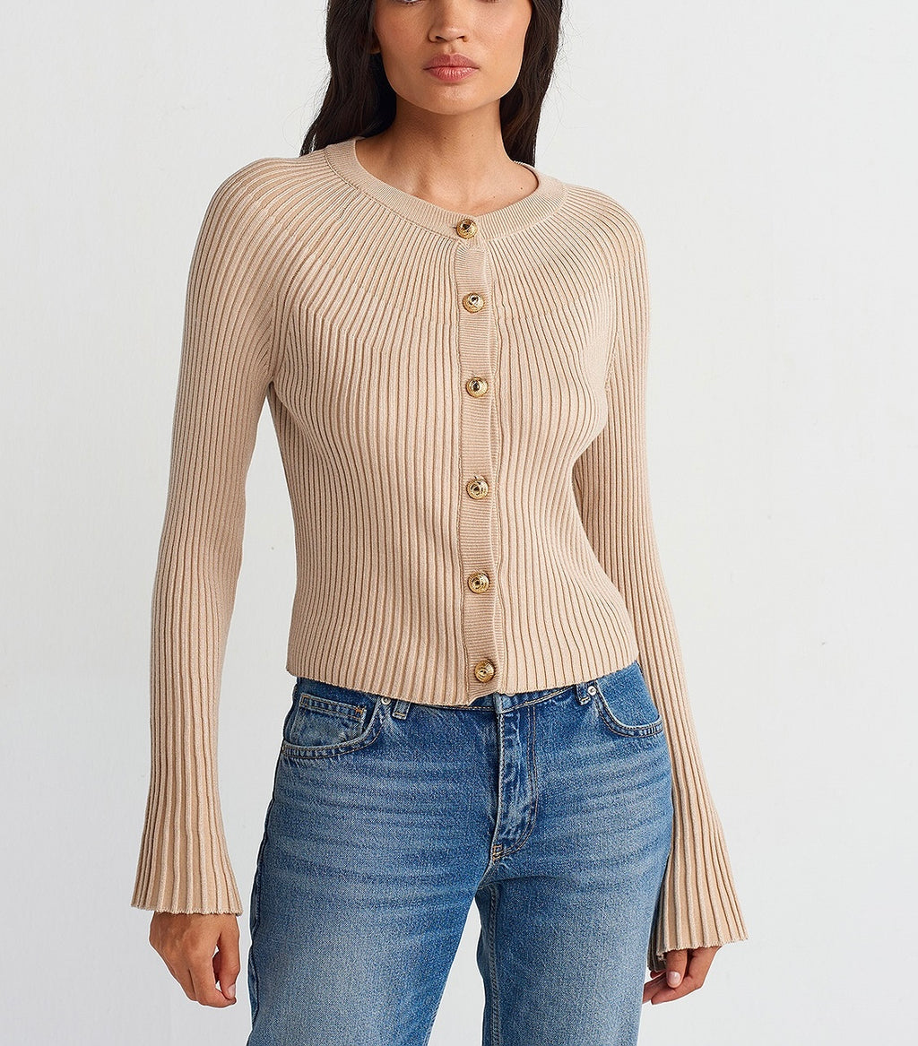 Spanish -Sleeve Knit Cardigan