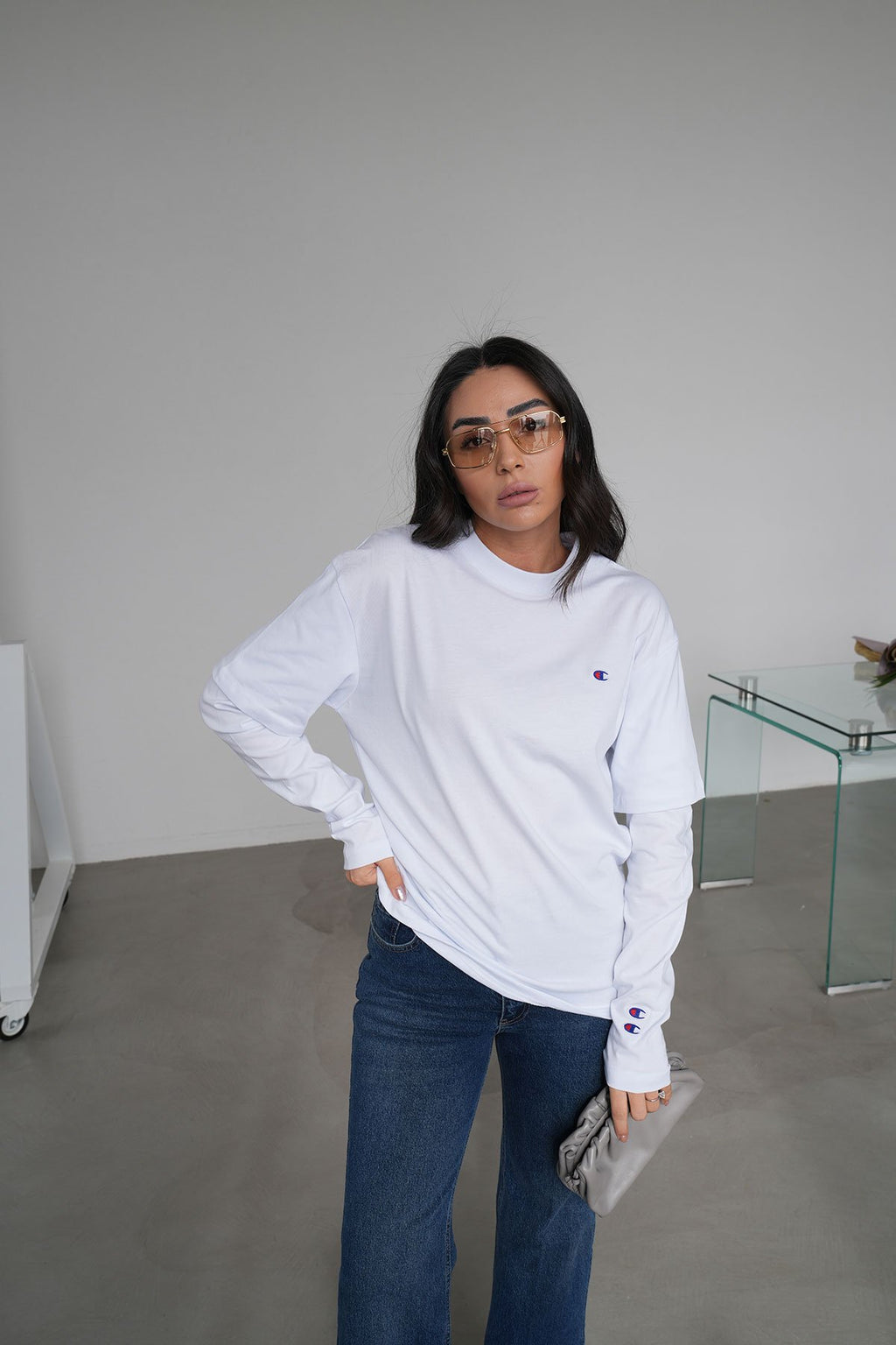 Champion-Long sleeve sweatshirt