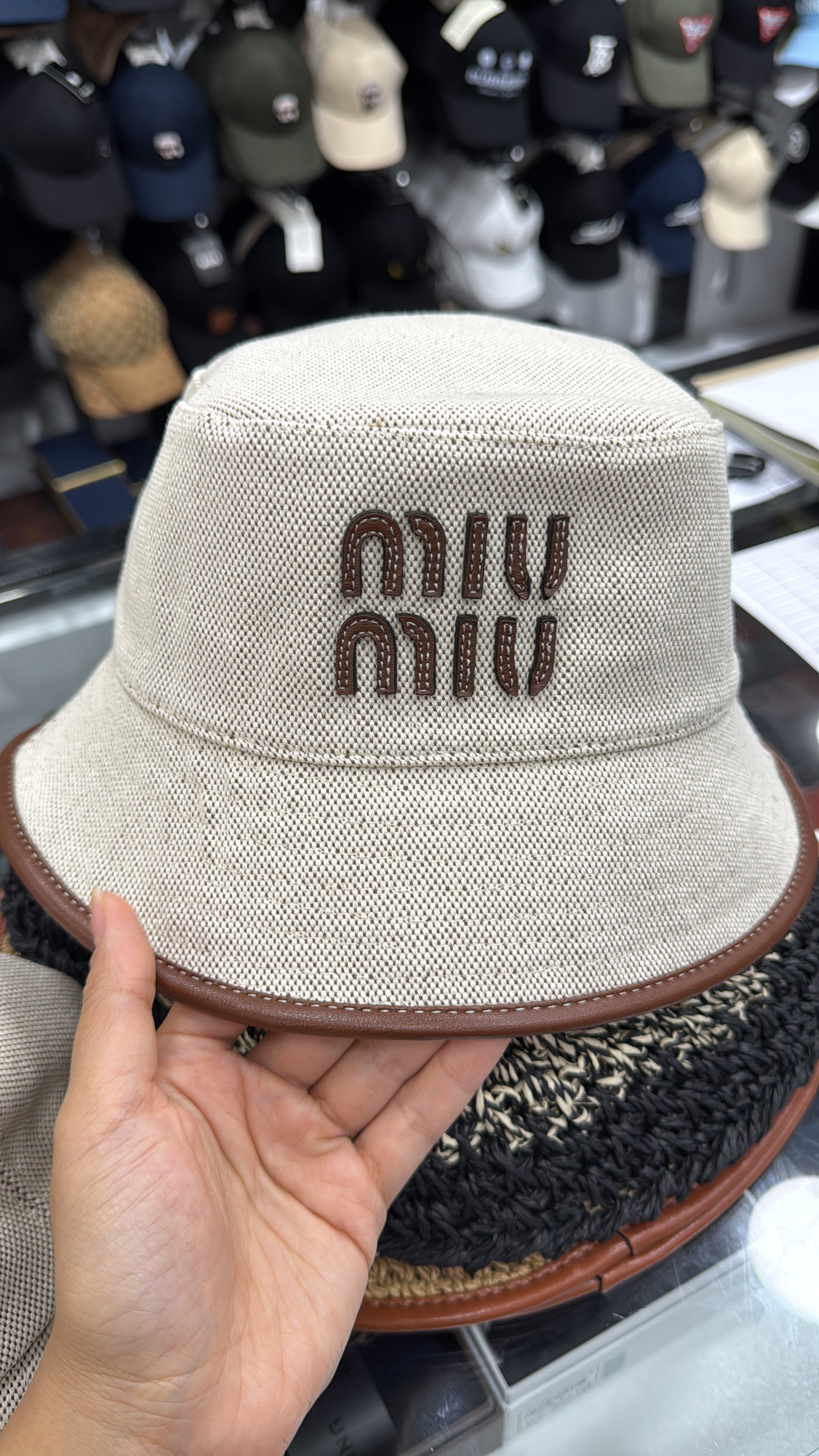 MIU MIU Canvas bucket hat