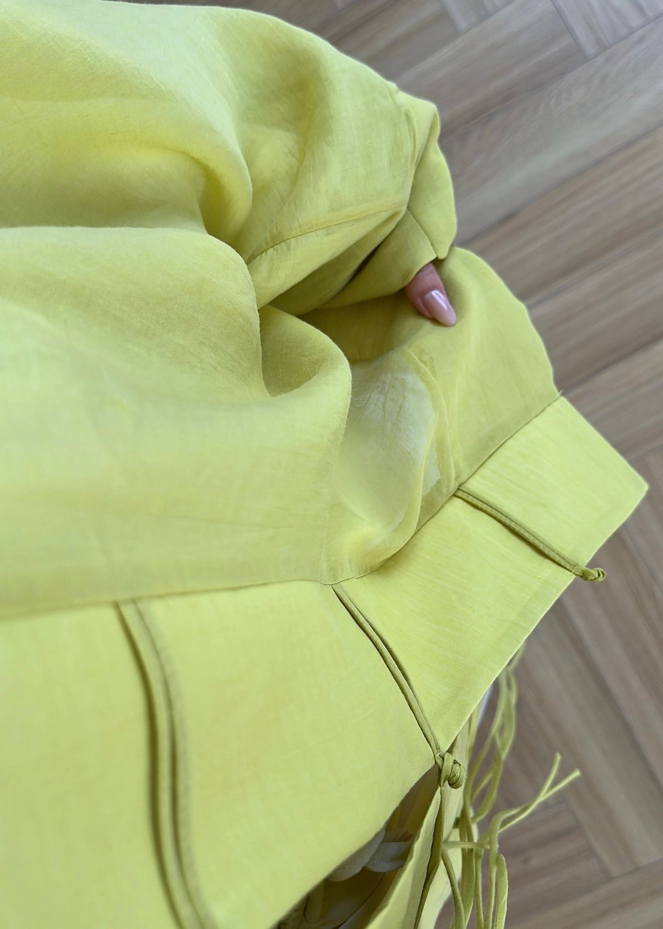 Button-Down Sheer Shirt – Neon Green