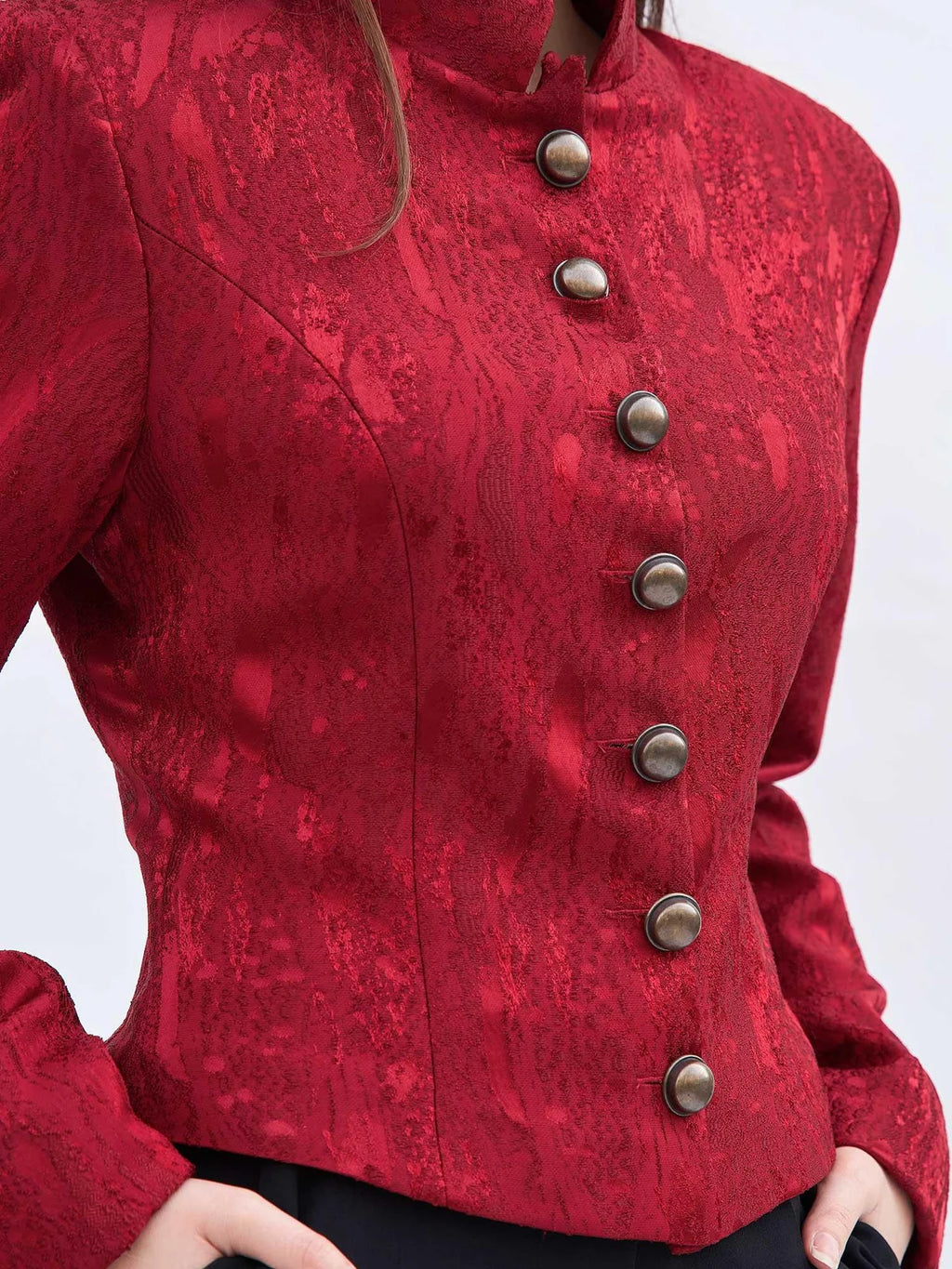 Buttoned Jacquard Jacket