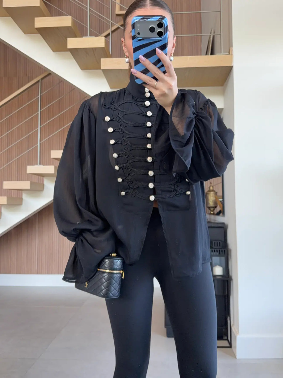 NEW COLLECTION ROMANTIC BLOUSE WITH FROG FASTENING