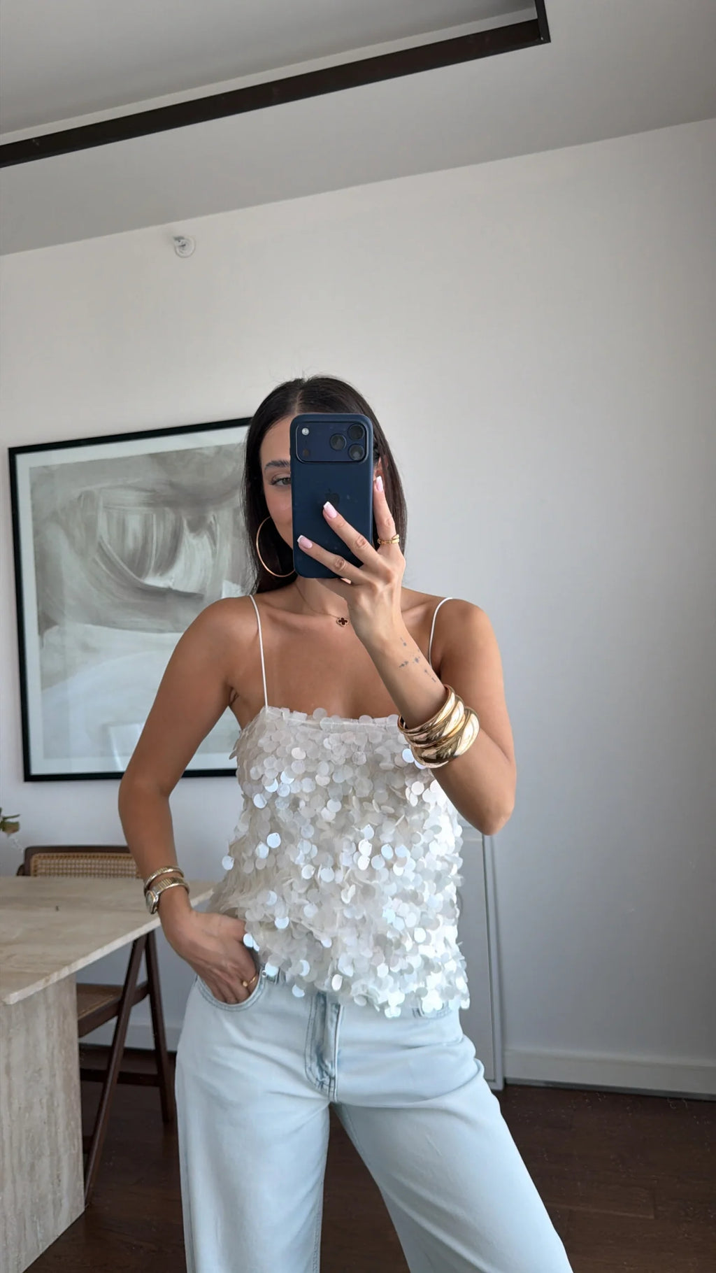 SEQUINED BLOUSE WITH HANGER