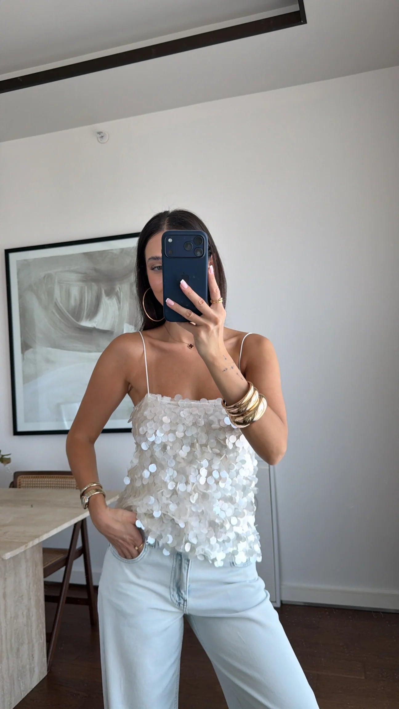 SEQUINED BLOUSE WITH HANGER