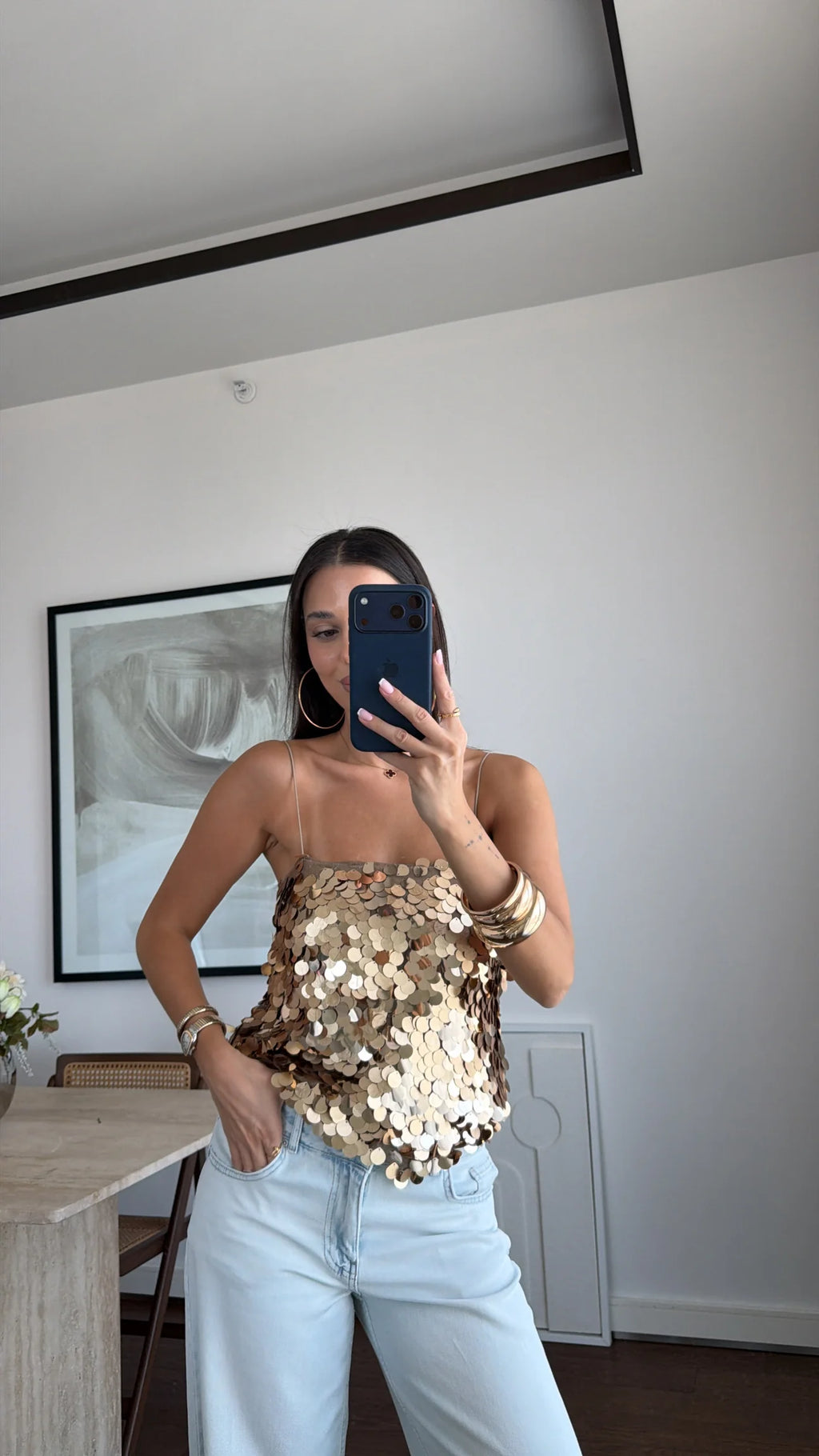 SEQUINED BLOUSE WITH HANGER
