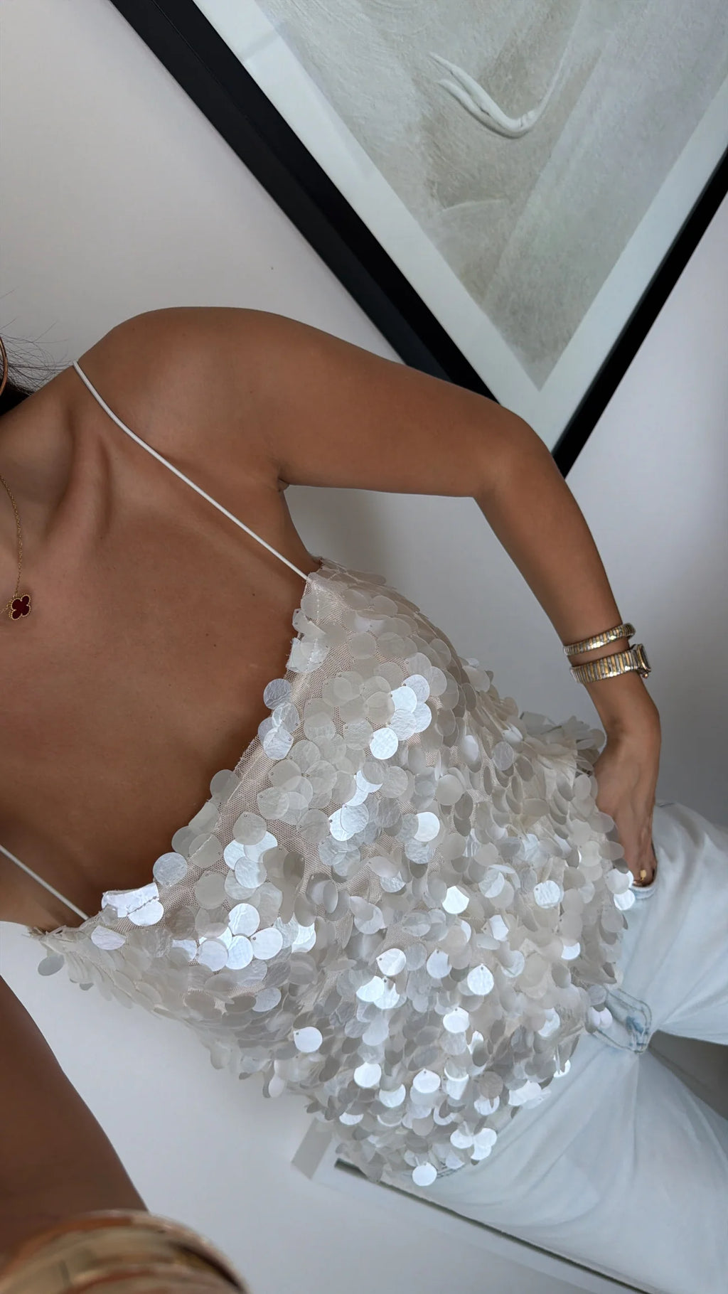 SEQUINED BLOUSE WITH HANGER