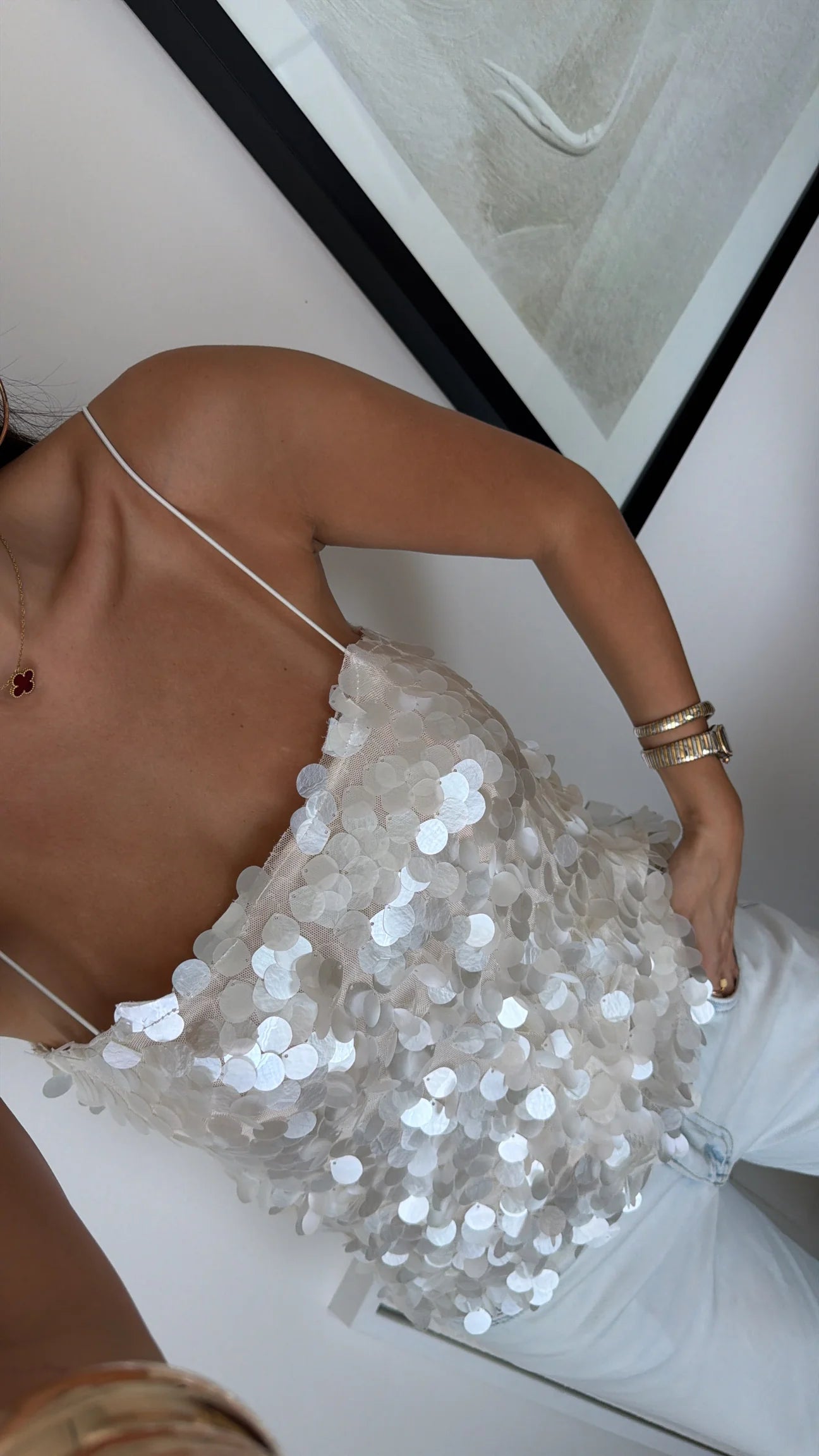 SEQUINED BLOUSE WITH HANGER