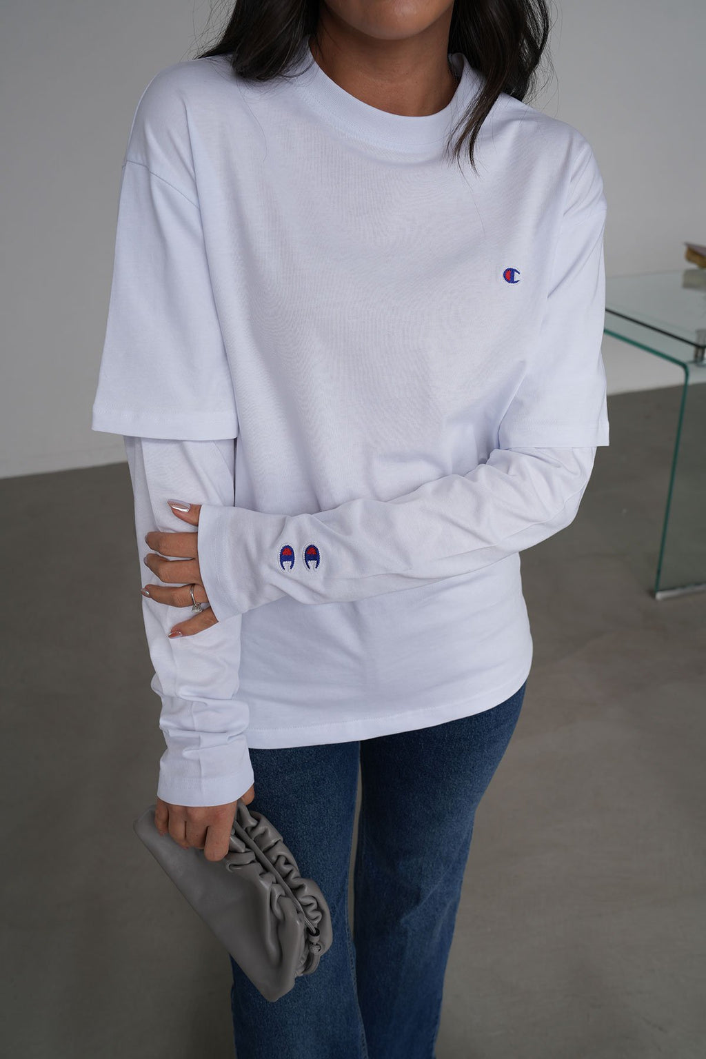 Champion-Long sleeve sweatshirt