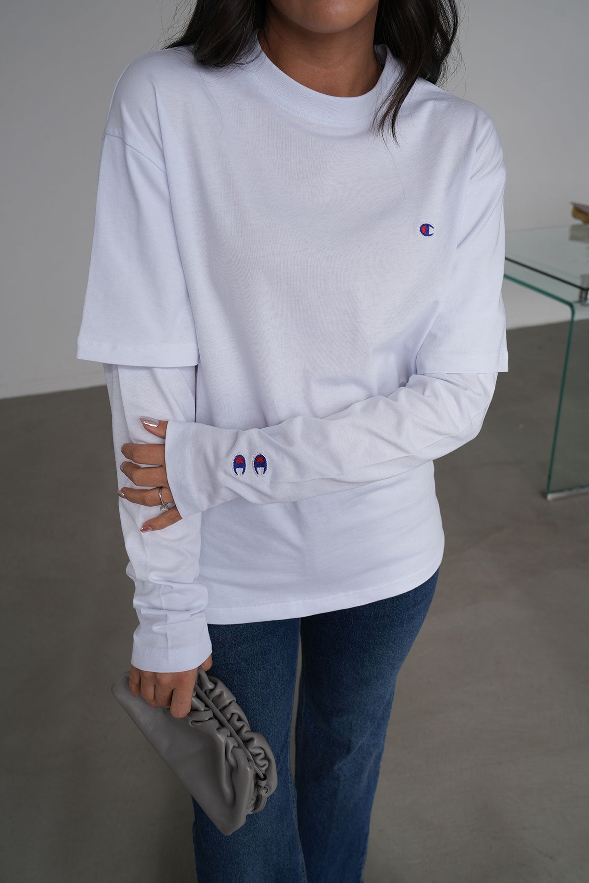 Champion-Long sleeve sweatshirt