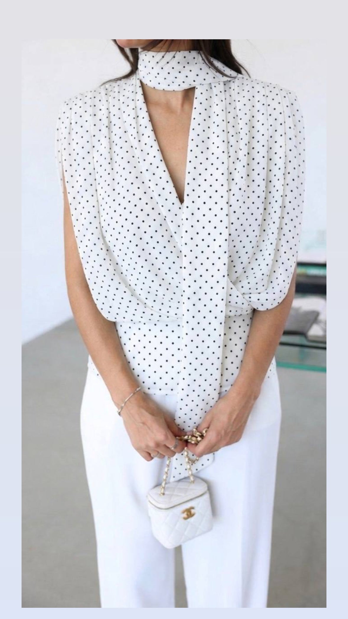 Padded Polka Polka Dot Blouse