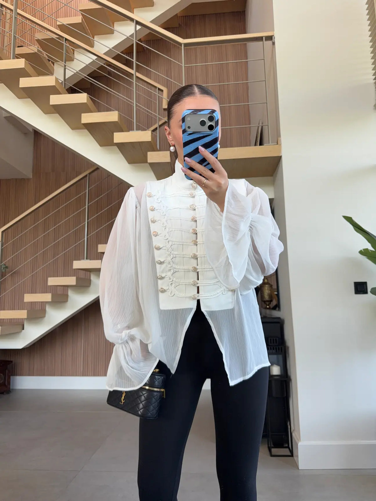 NEW COLLECTION ROMANTIC BLOUSE WITH FROG FASTENING