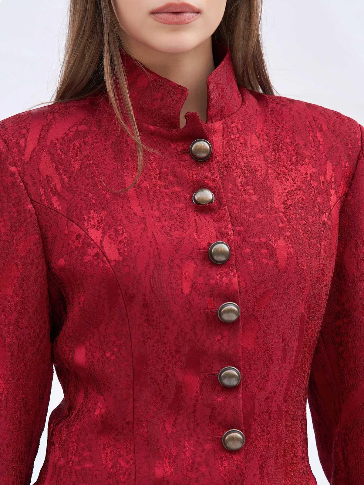 Buttoned Jacquard Jacket