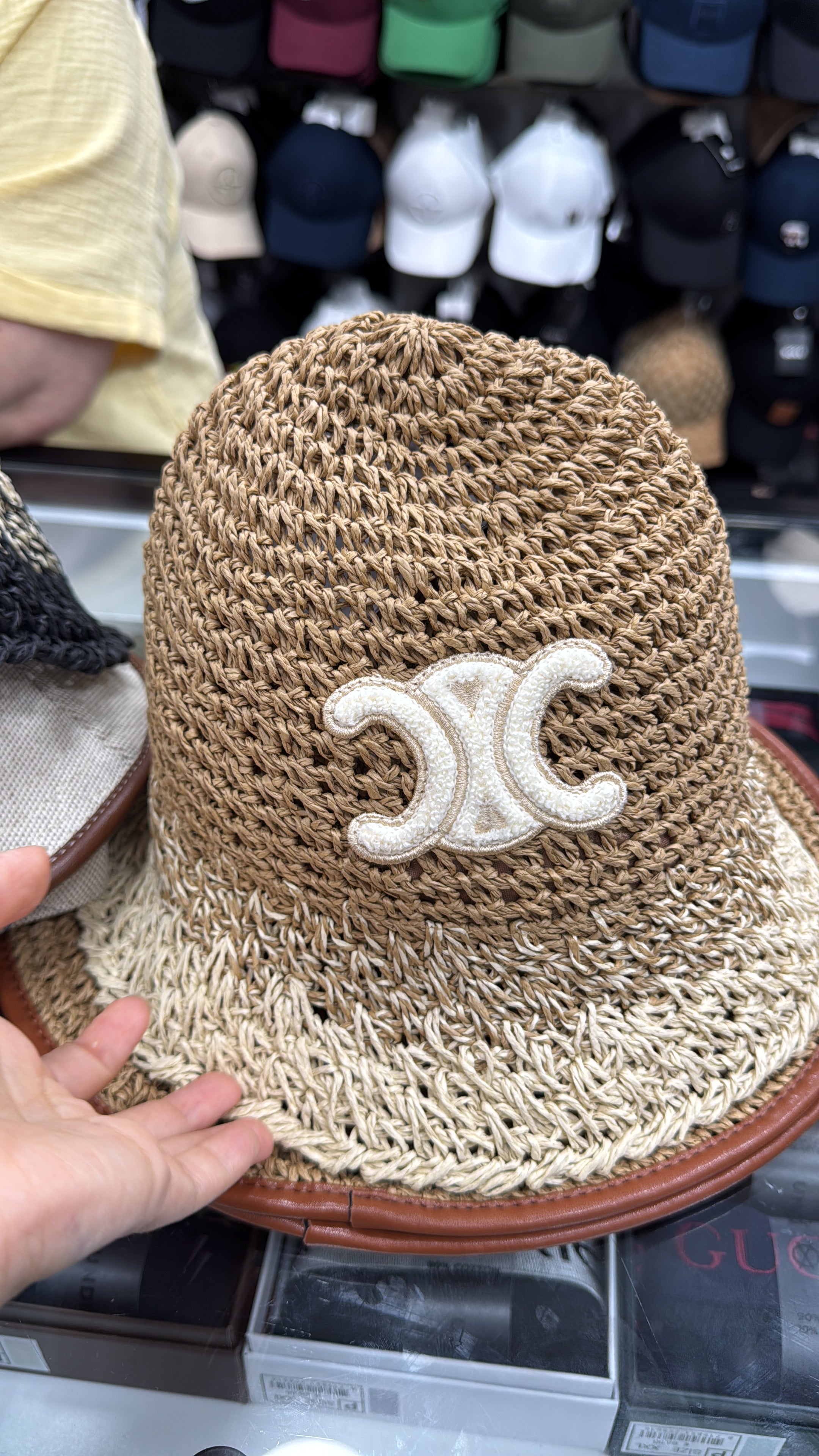 Celine TRIOMPHE HAT IN RAFFIA