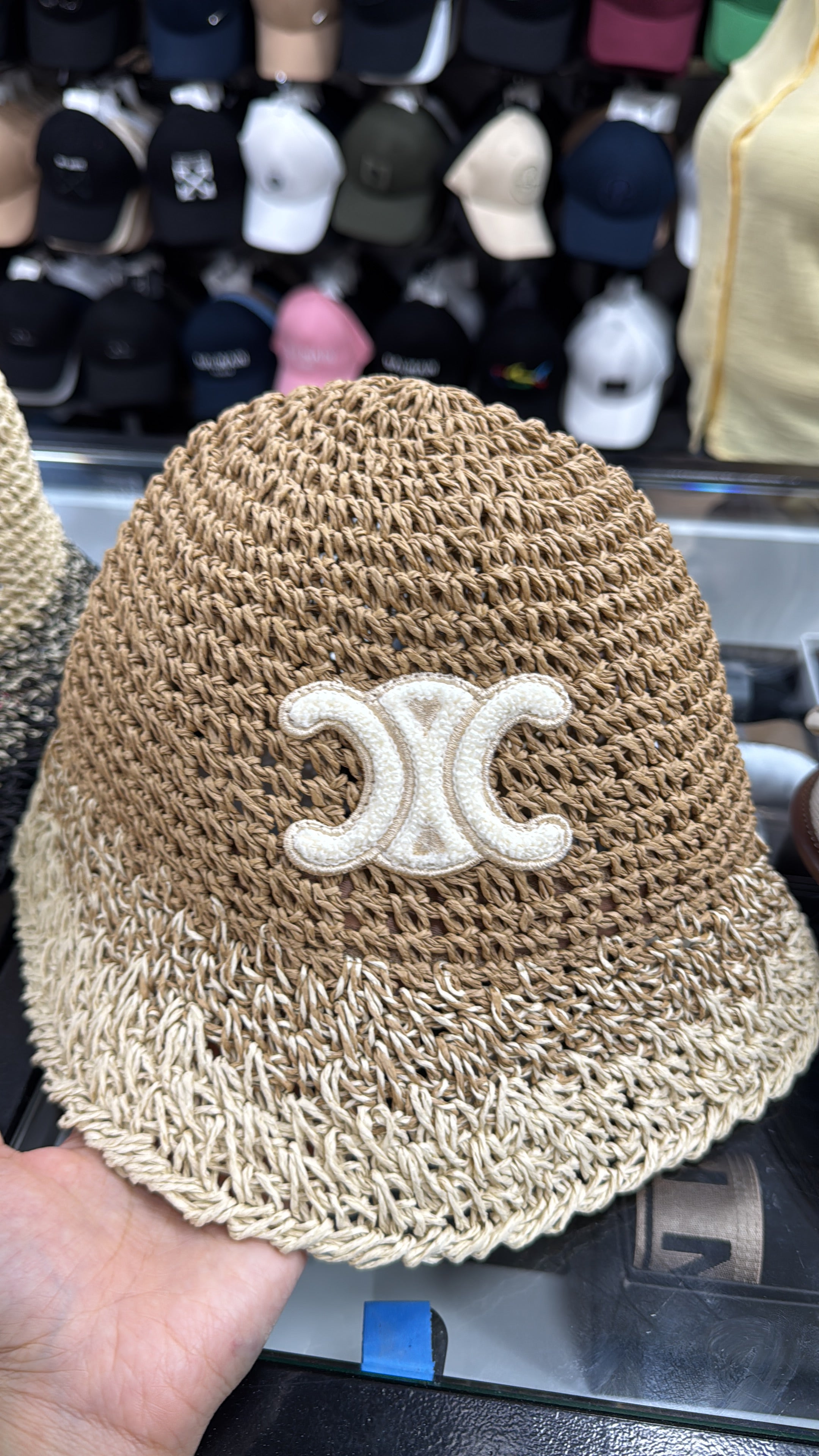 Celine TRIOMPHE HAT IN RAFFIA