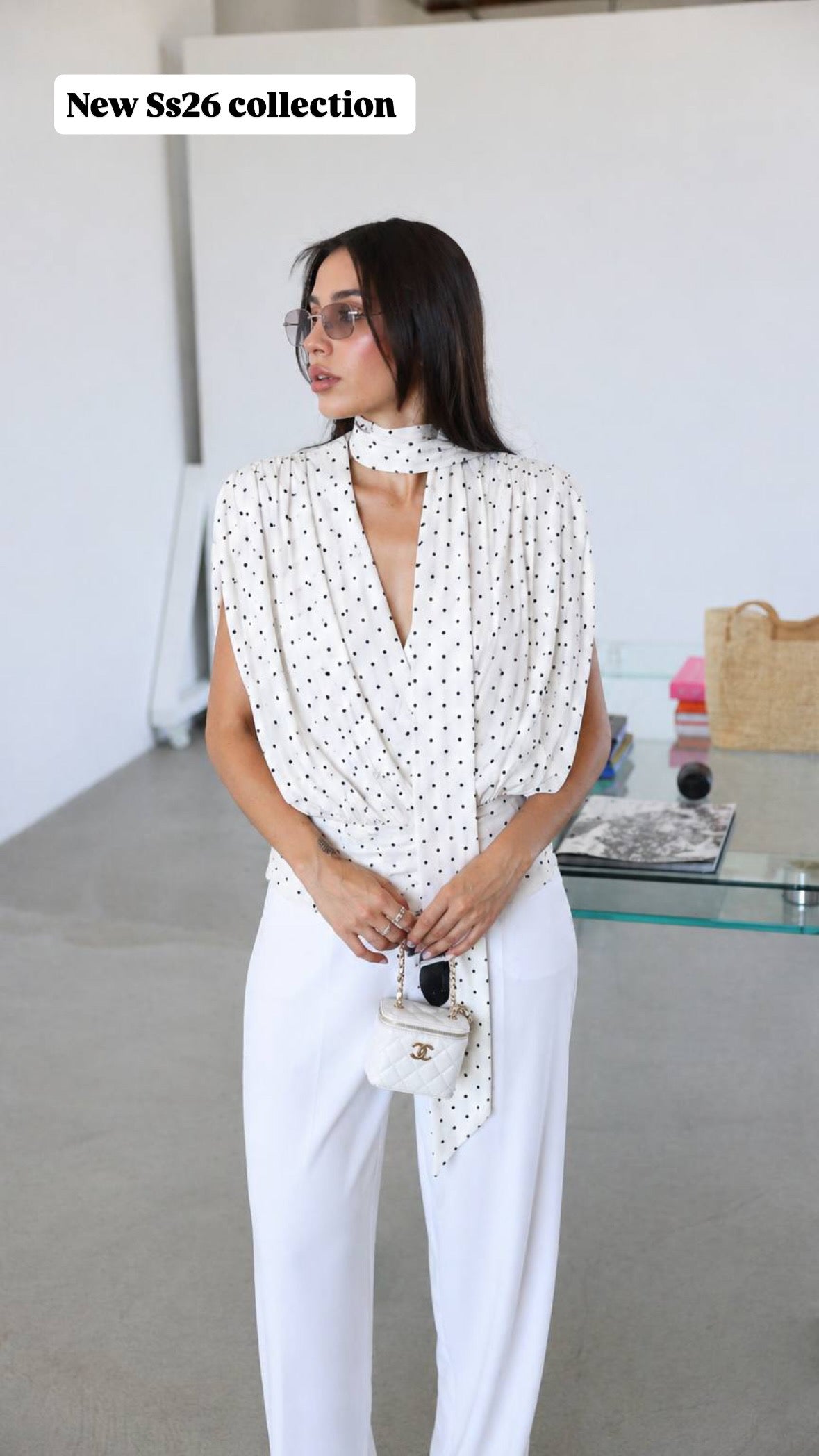 Padded Polka Polka Dot Blouse