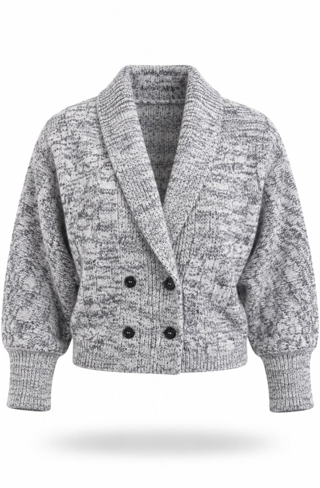 Grey  Belted Oversized Knit Cardigan