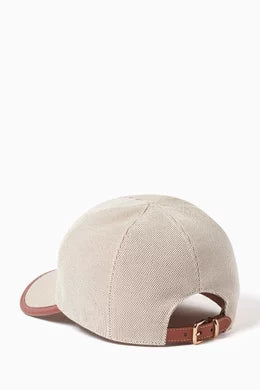 Miumiu Logo Baseball Cap in Canvas & Leather