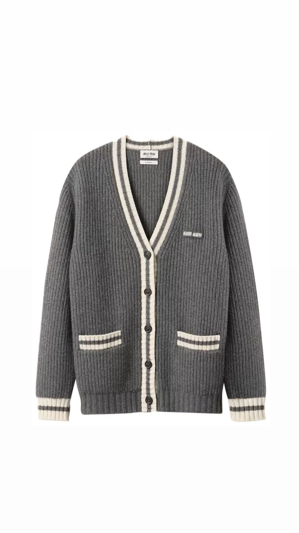 Miumiu - Stripped V-neck cardigan