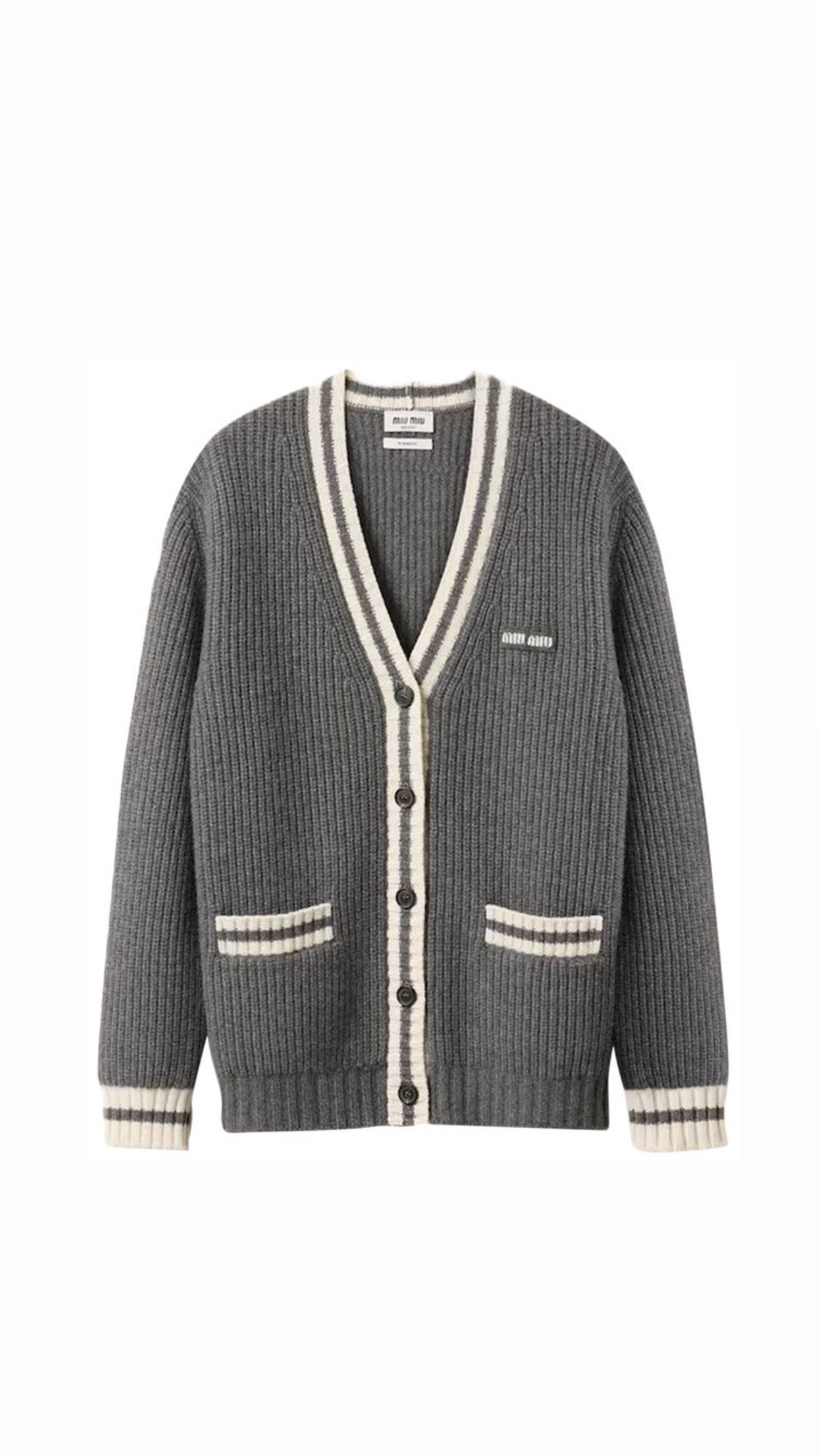 Miumiu - Stripped V-neck cardigan