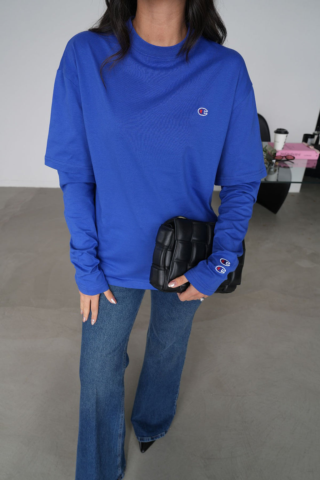 Champion-Long-Sleeve Basic Sweatshirt