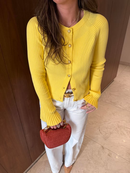 Crew Neck Buttoned Spanish Sleeve Knitwear Cardigan