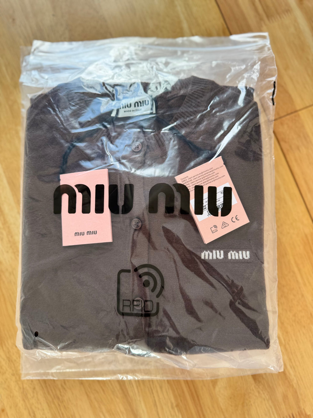MIUMIU-Slim-Fit Brown Cashmere Knit Cardigan