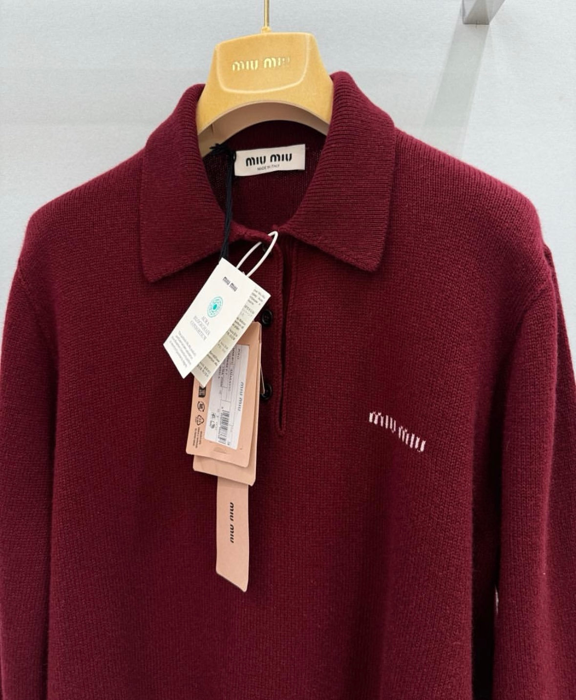 Polo-Neck intarsia logo sweater Cashmere-knit
