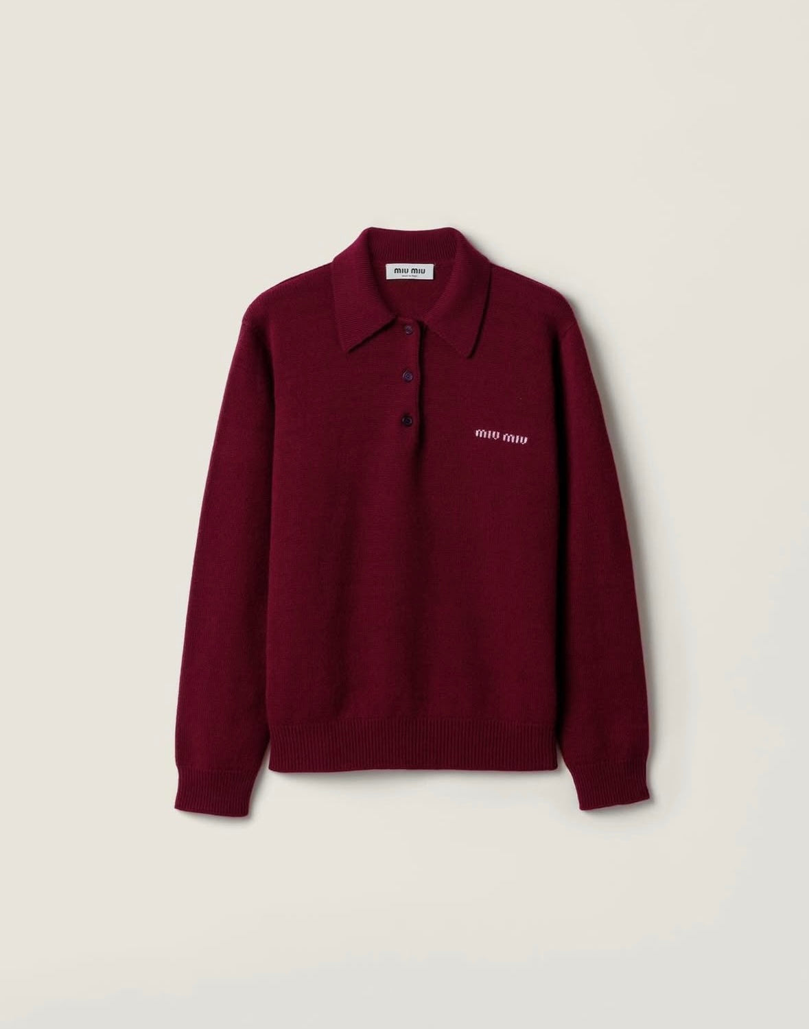 Polo-Neck intarsia logo sweater Cashmere-knit