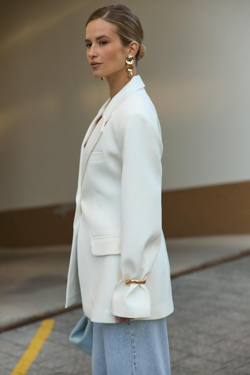 Single-breasted wool blazer