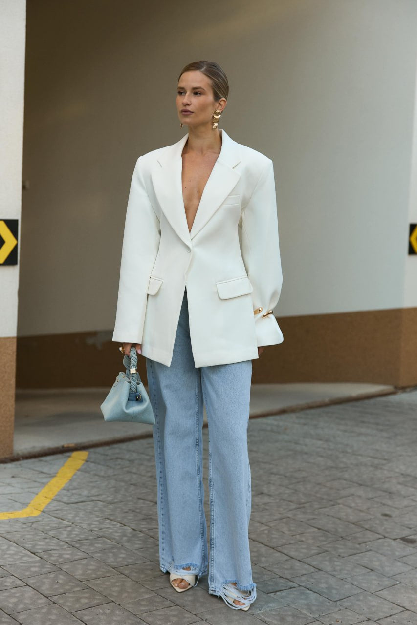 Single-breasted wool blazer