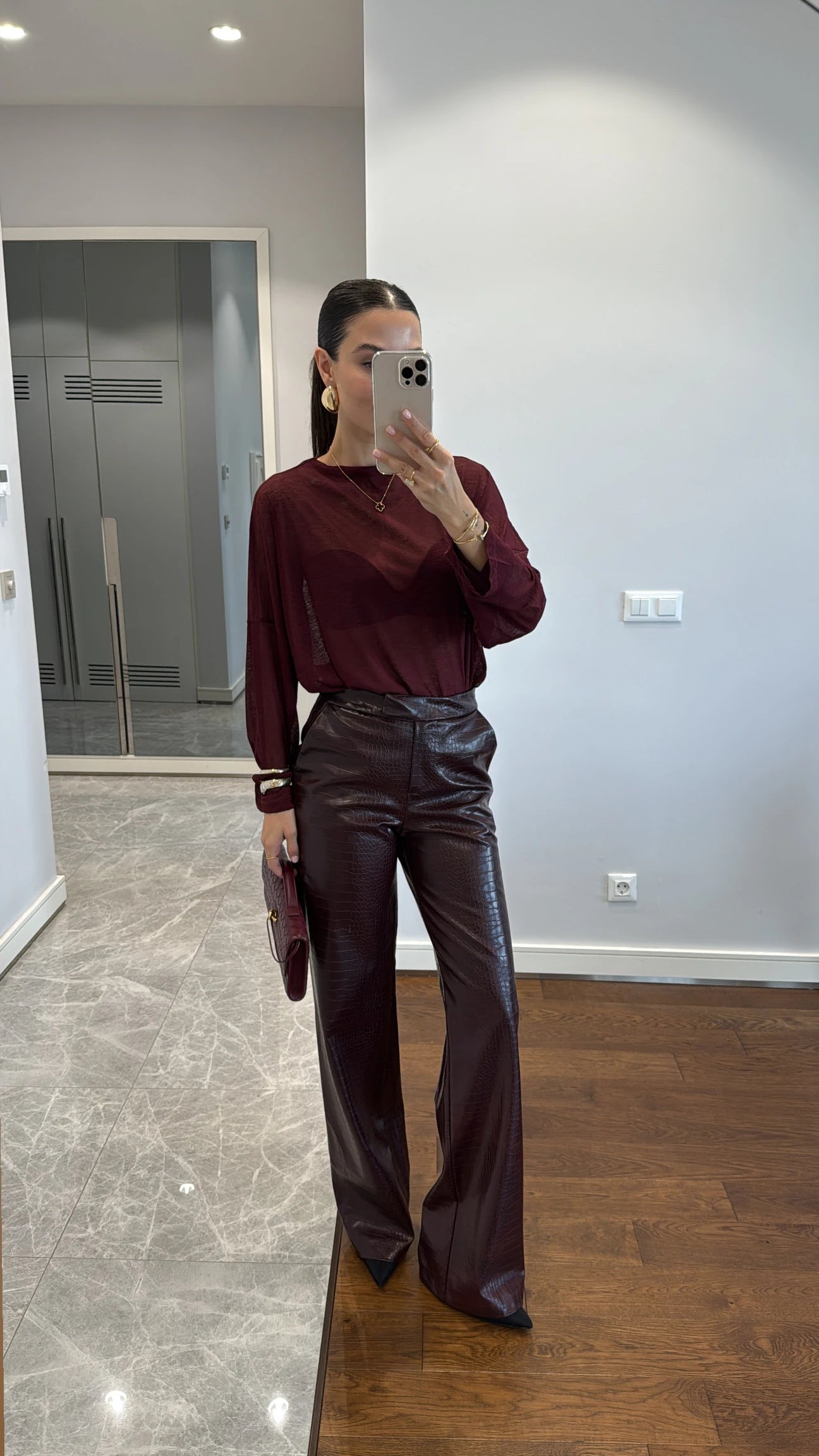 High-waist Snake Skin Pants