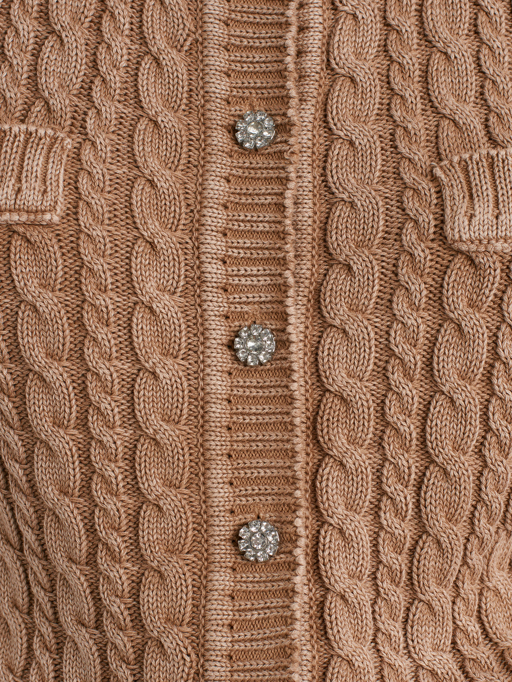 Polo Collar Stone Buttoned Faded Effect Knitwear Cardigan-