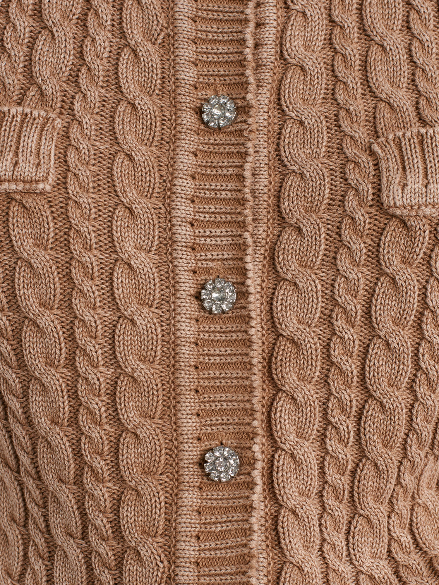 Polo Collar Stone Buttoned Faded Effect Knitwear Cardigan-