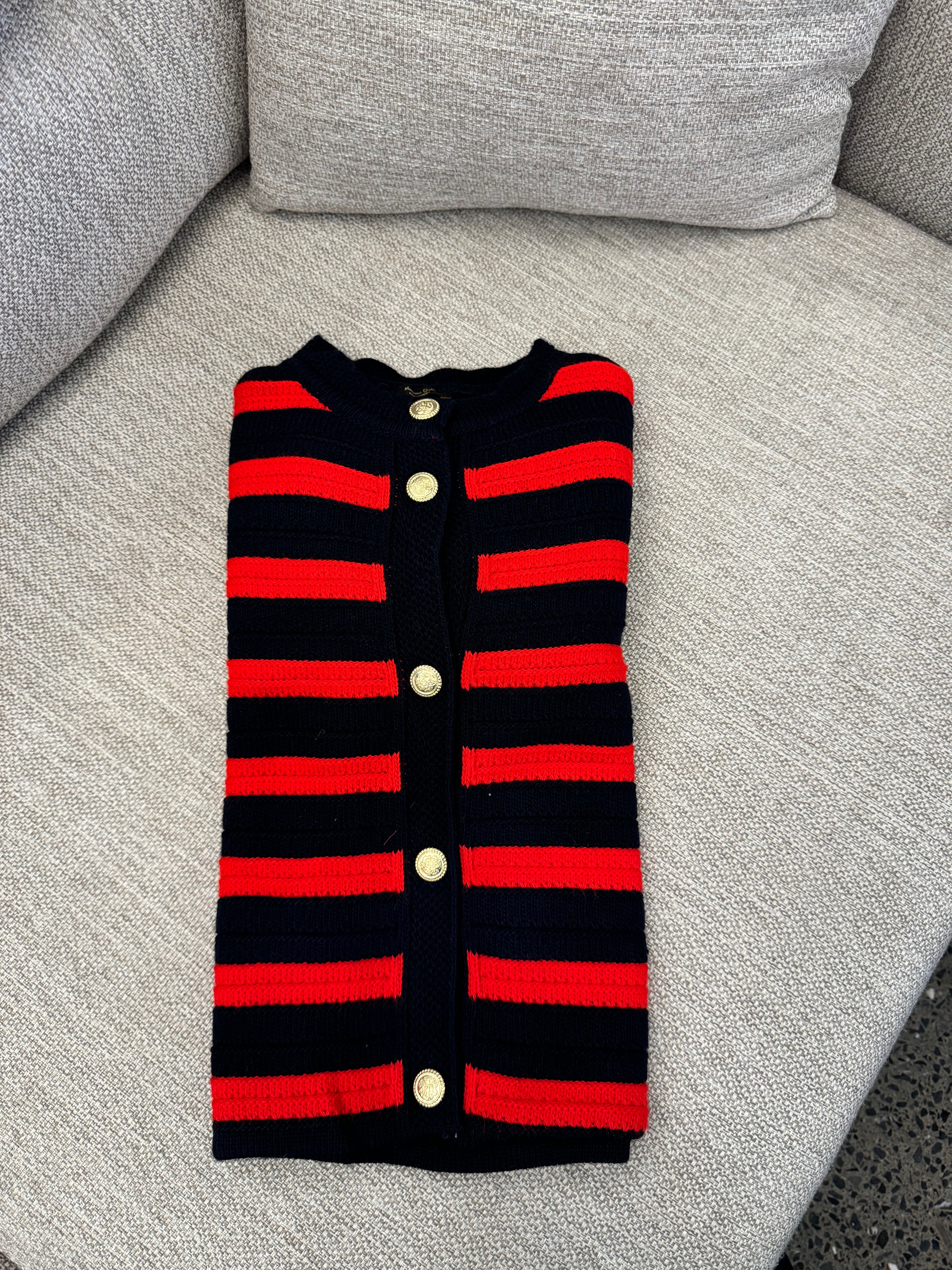massimo dutti knit-wear navy blue x red