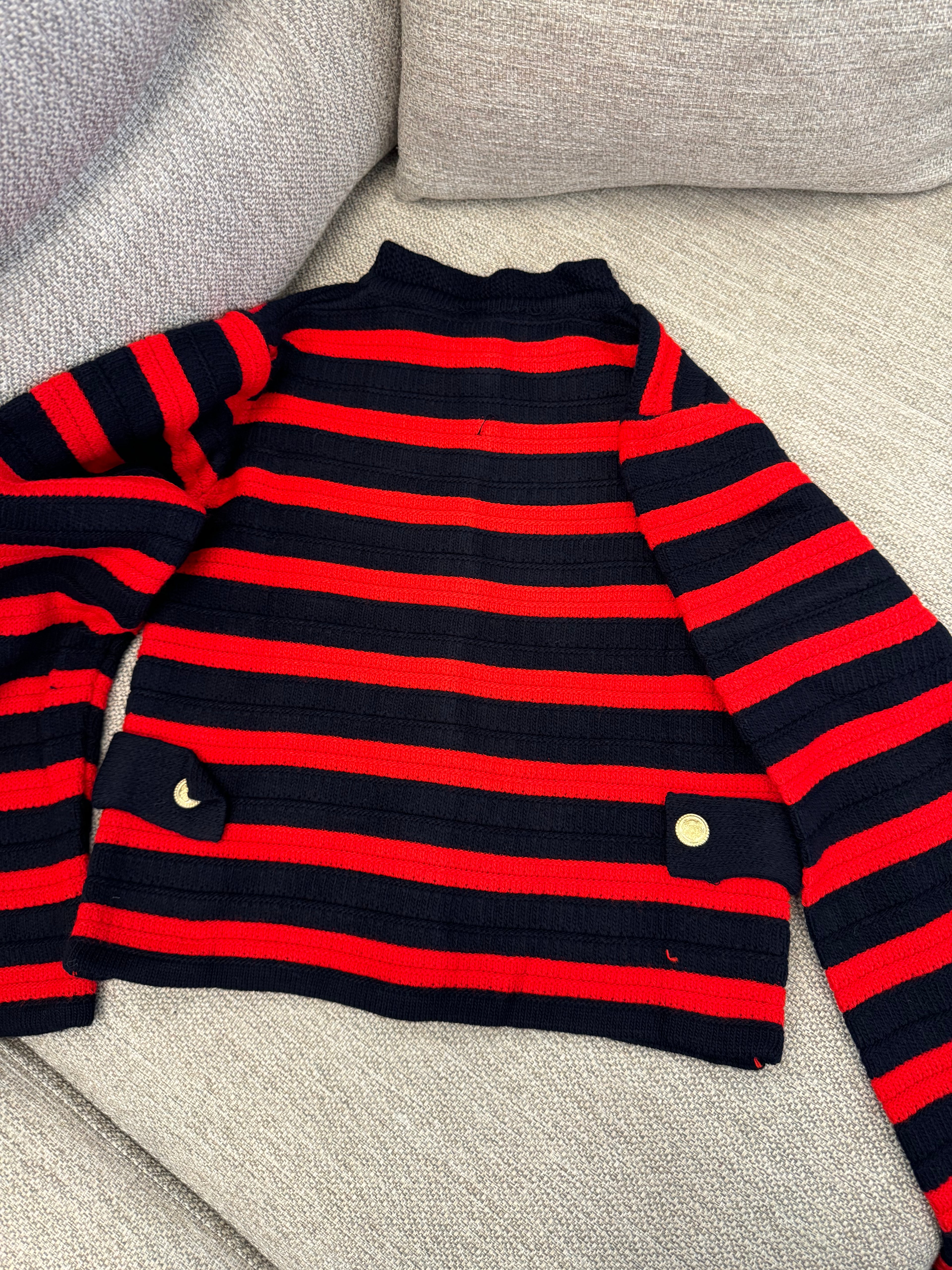 massimo dutti knit-wear navy blue x red
