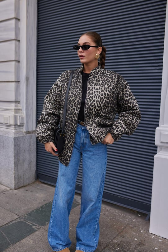 LEOPARD BOMBER JACKET