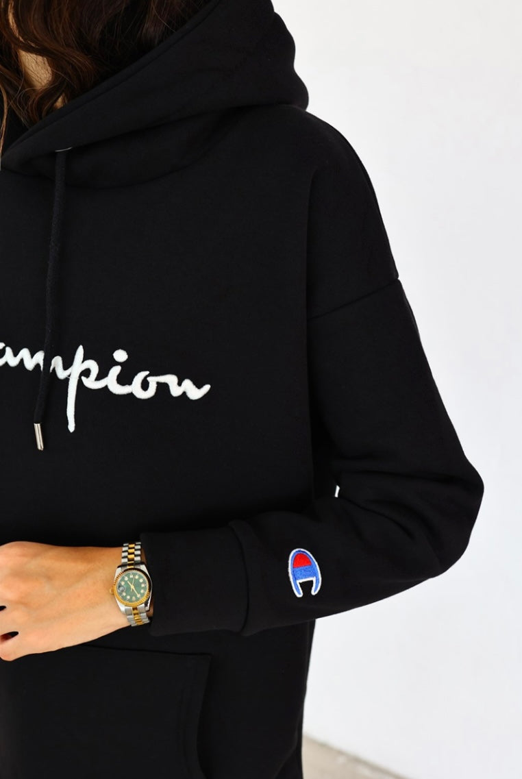 CHAMPION OVERSIZED BLACK OUTFIT (2 PIECES)