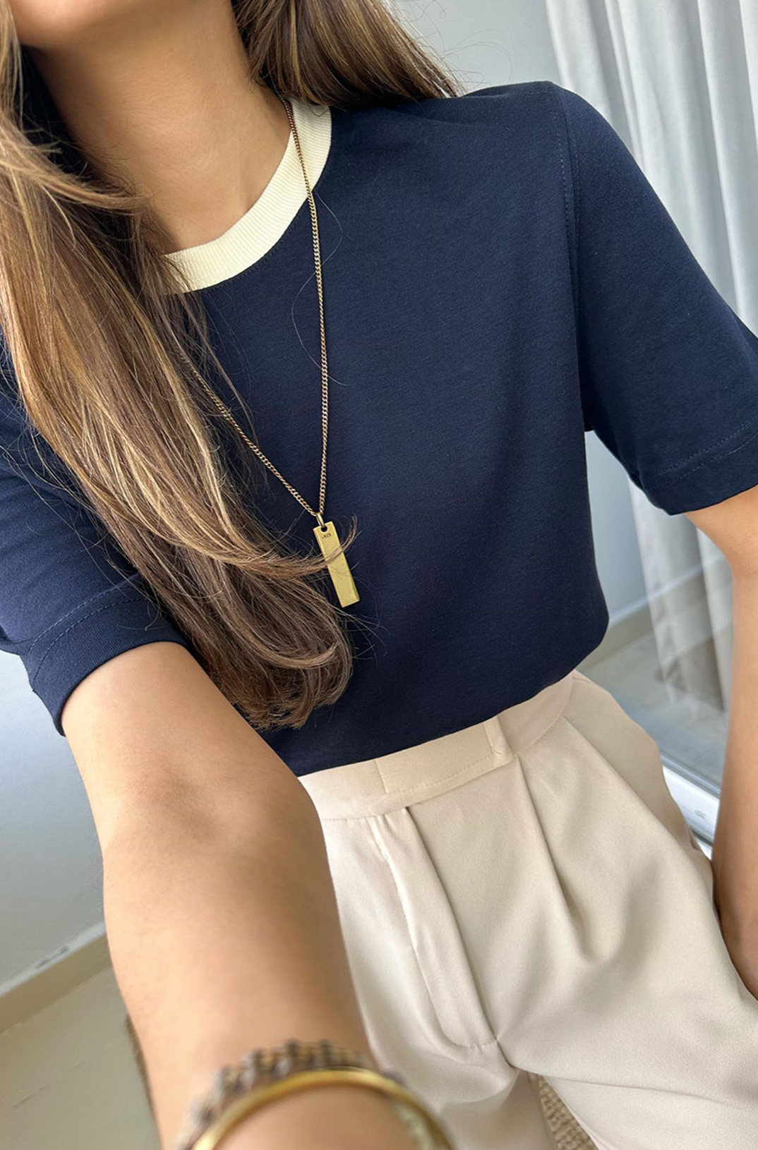 Massimo dutti - navy blue T-shirt