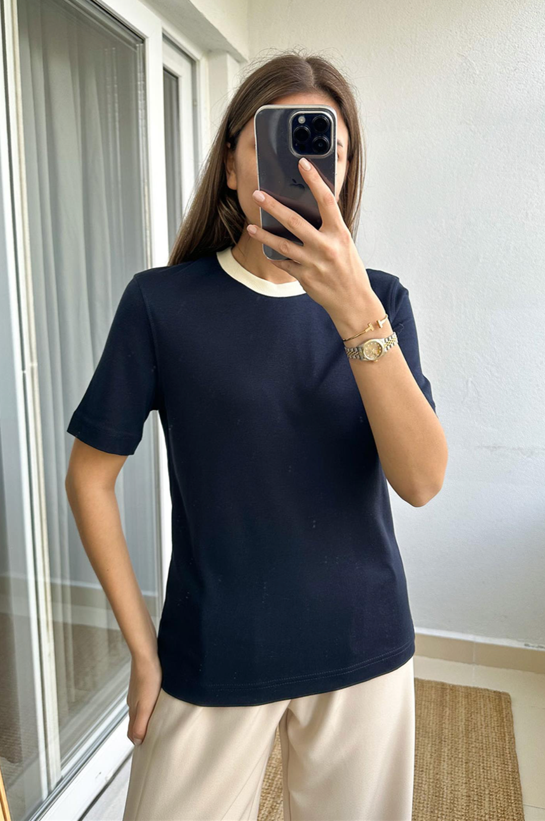 Massimo dutti - navy blue T-shirt