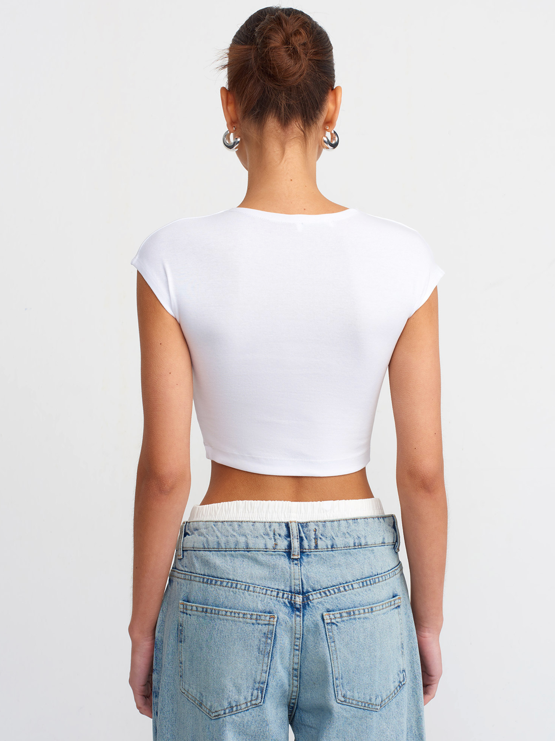 Cotton and Modal Blend Crop Top-Pink