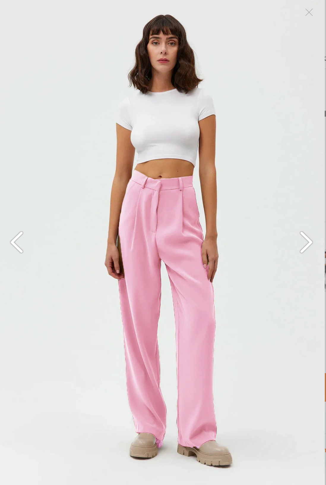 High Waist Wed Leg Palazzo Woven Women's Trousers