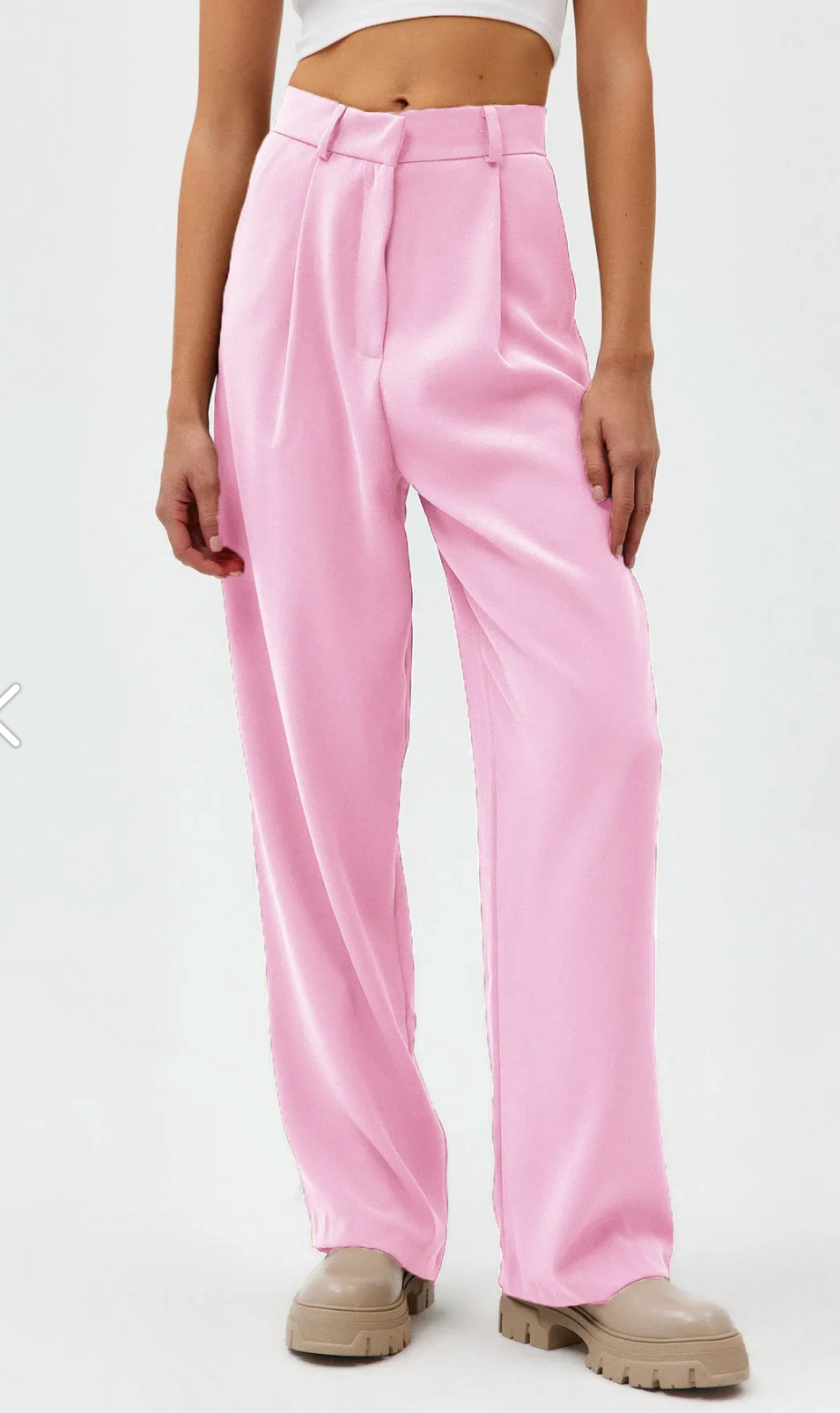 High Waist Wed Leg Palazzo Woven Women's Trousers