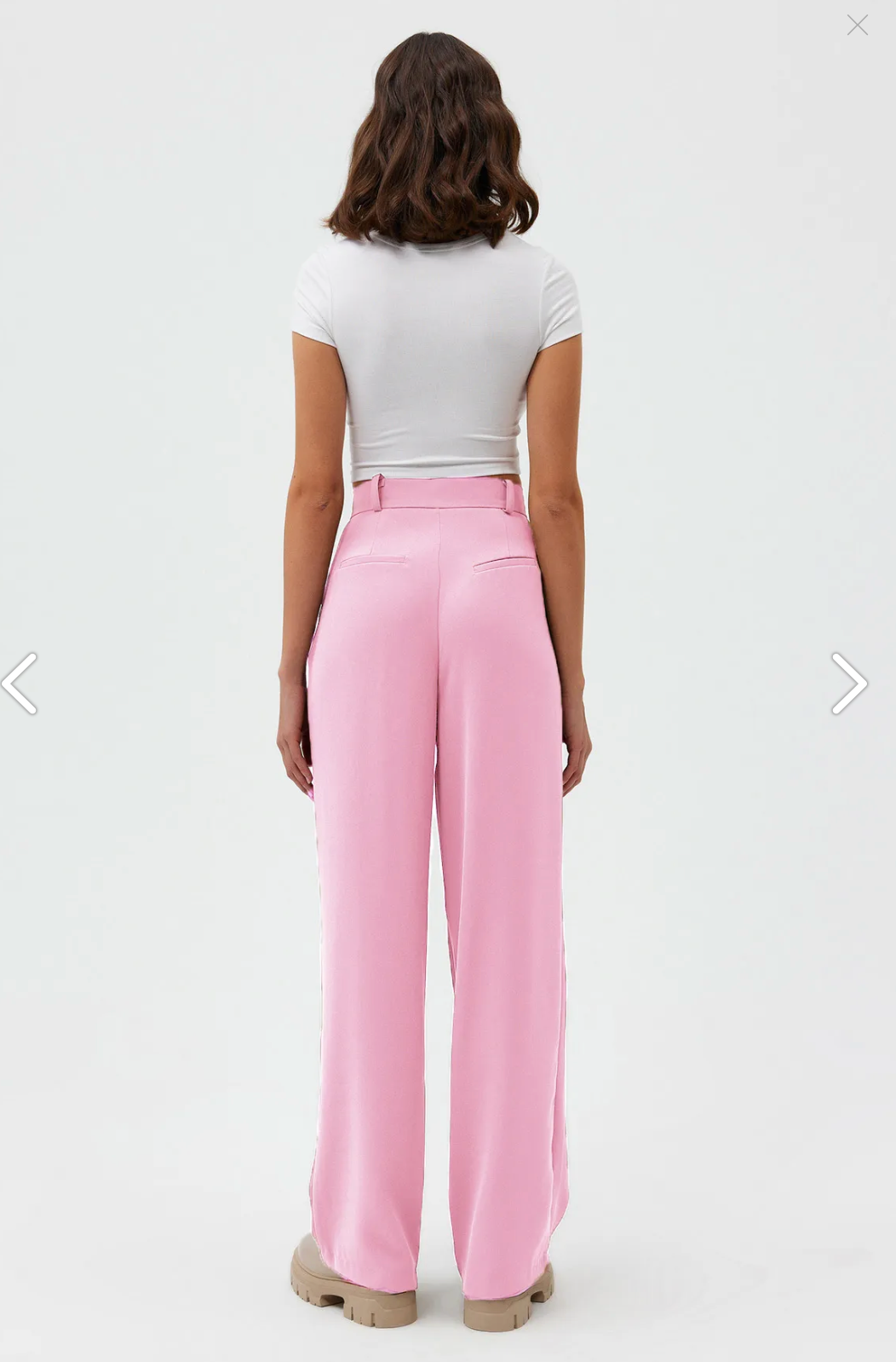 High Waist Wed Leg Palazzo Woven Women's Trousers
