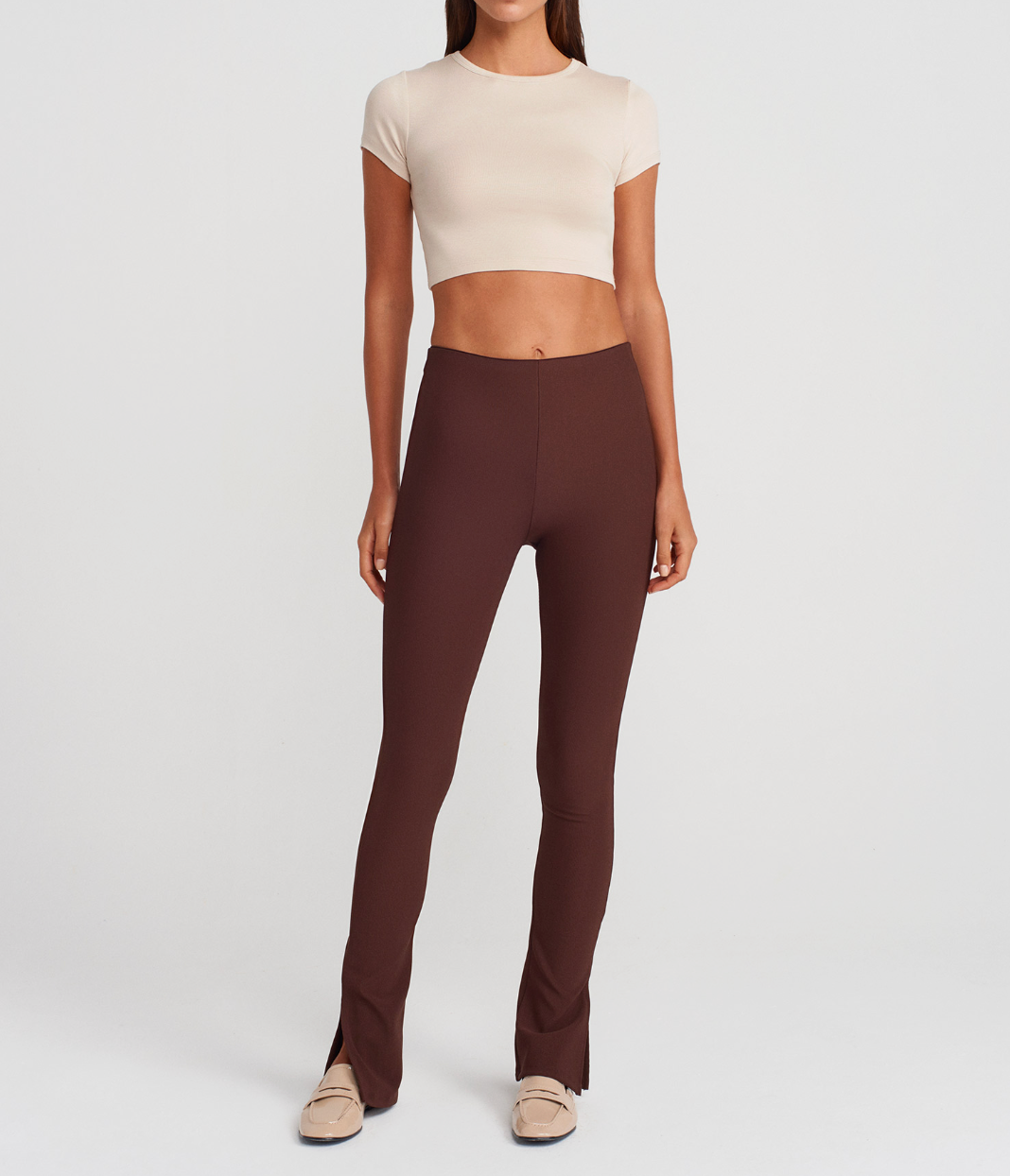 Ottoman Tights with Slit Legs-Smoked ( 25-26 trending color)