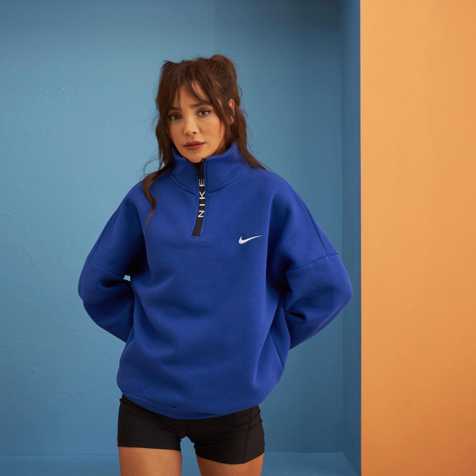 Nike oversized sweatshirt - zipper - blue( unisex)