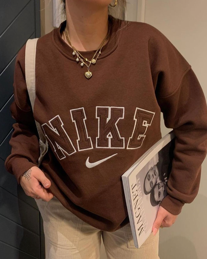 Nike oversized sweatshirt-Brown