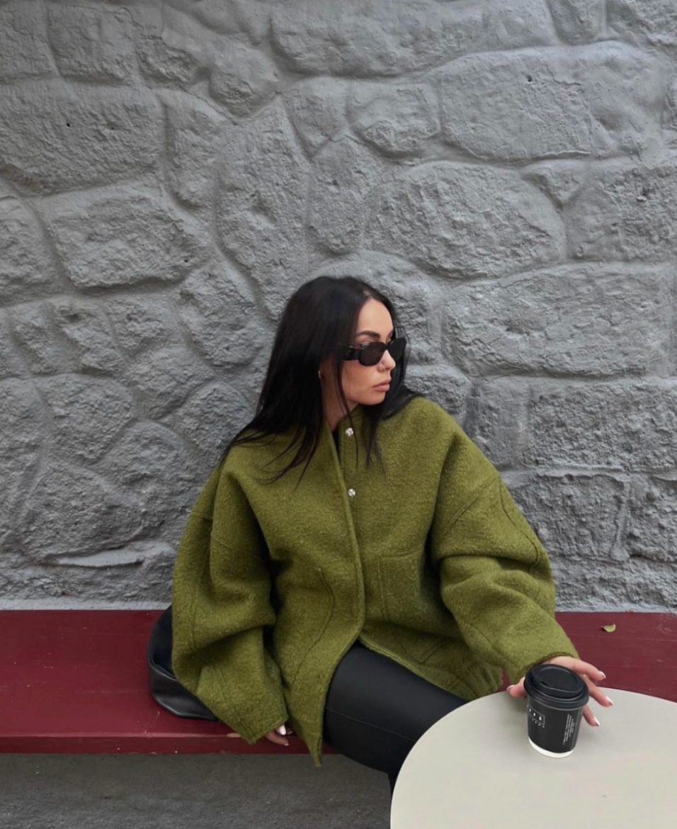 Women Fashion Pockets Oversized Bomber Jacket Coat Vintage Long Sleeve Snap Button Female Clothing Chic Tops
