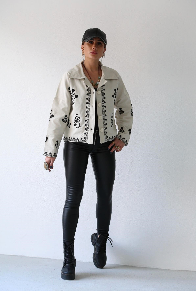 Denim stitched jacket